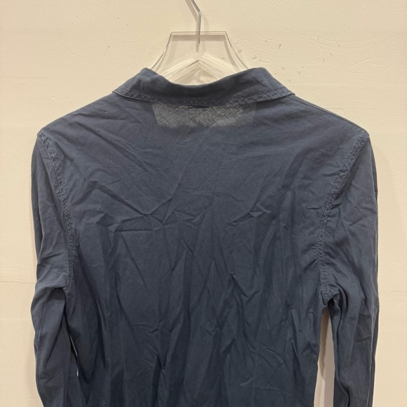 CP Shades Long Sleeve Shirt Dress Button Up Blue Semi-Sheer Medium - Picture 7 of 7